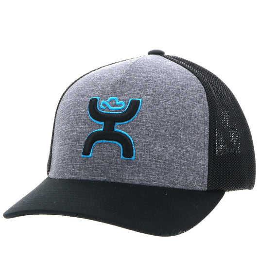 Hooey Men's "Coach" Charcoal/Black with Black/Blue Logo Cap (2312CHBK)