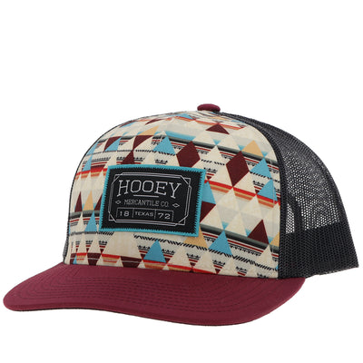 Hooey "Horizon" Cream/Charcoal with Black/Turquoise Snapback (2402T-CRCH)