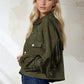 Wisteria Lane Women's Fringed Faux Suede Shirt Jacket (W6316JIA - Olive)
