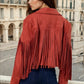 Wisteria Lane Women's Rust Fringed Suede Jacket (W2122JIA - Rust)