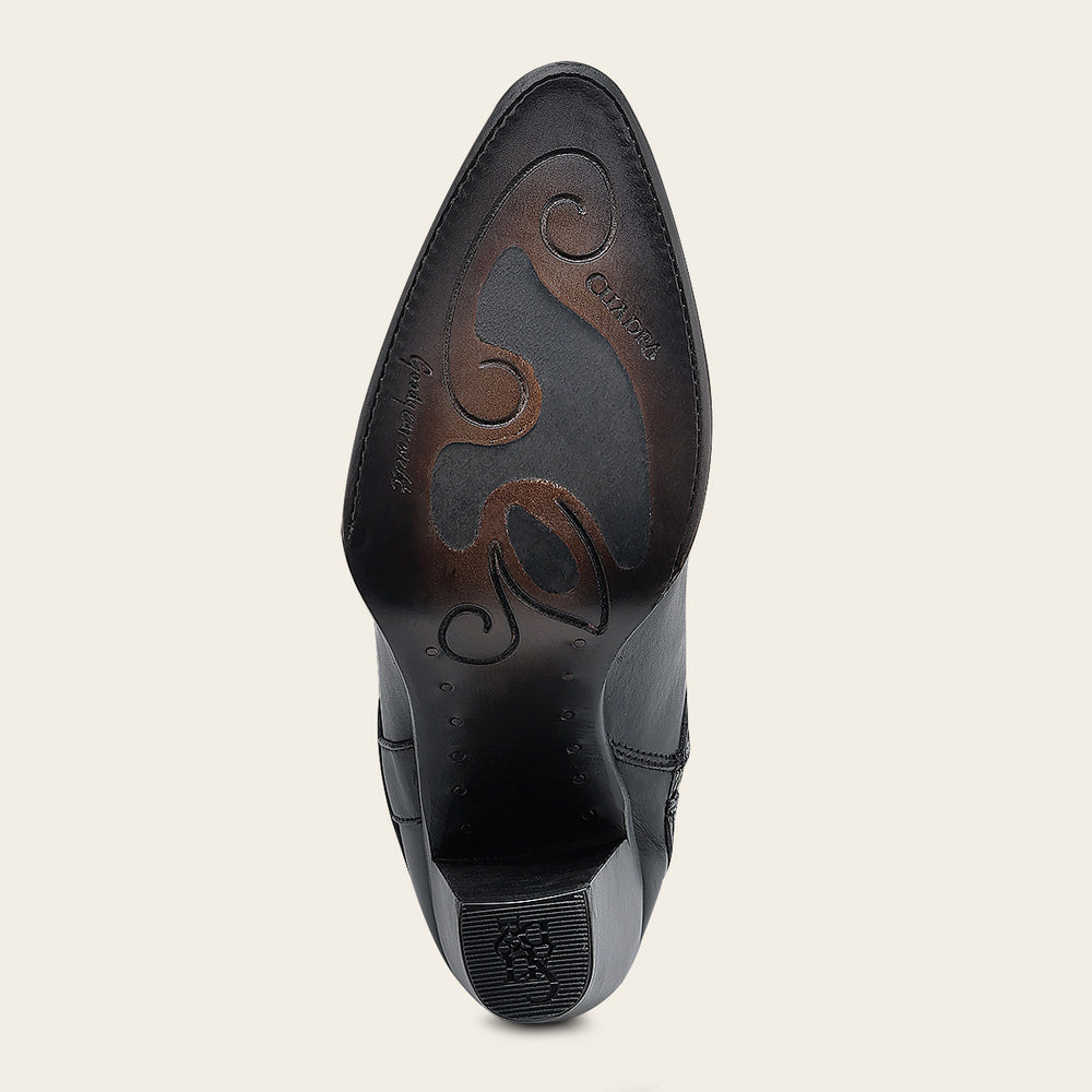 Cuadra Women's Tall Gray Leather Boot with Laser-Cut Shaft & Raised Embroidery (CC242/3F1DRS Grey)