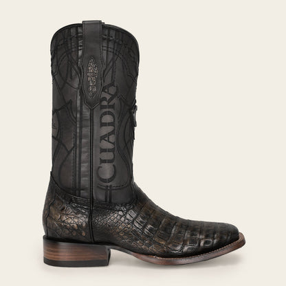 Cuadra Men's Western Black Ultra Exotic Boots (CU745/3Z2LFY - Fuscus Lomo Belly Atlantis Negro)