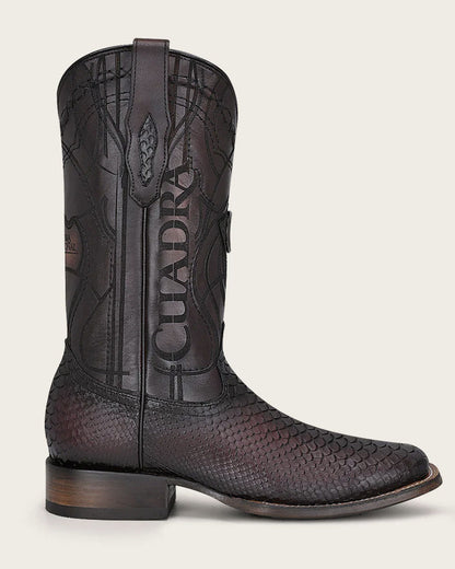 Botas Exóticas Cuadra Western Caoba para Hombre (CU746/3Z2LPH - Piton Lisboa Guinda)