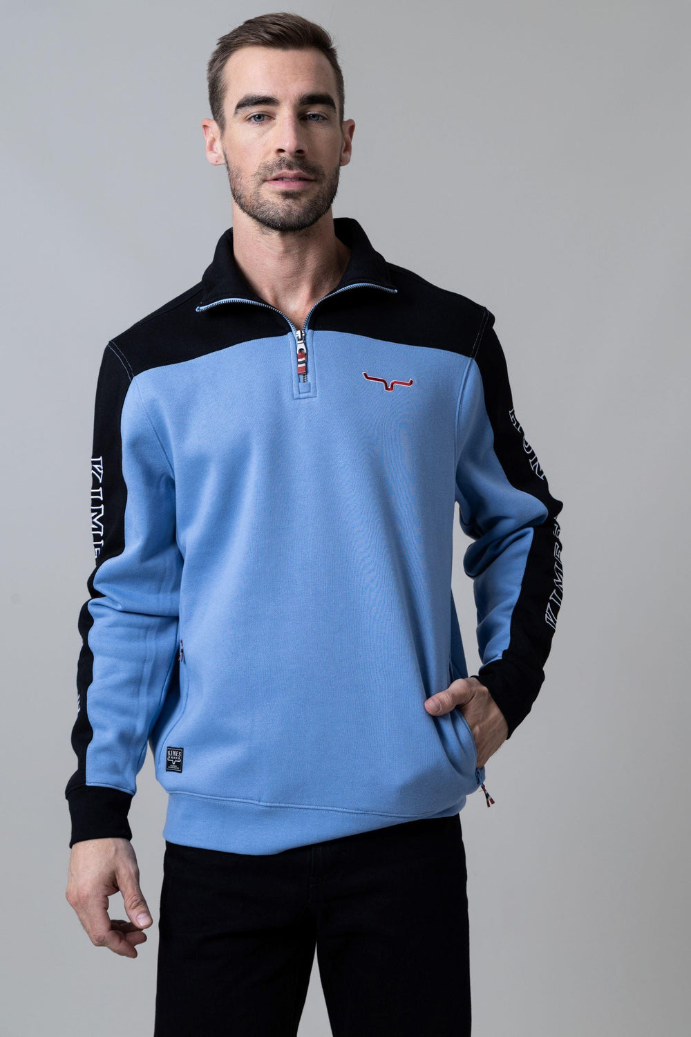 Kimes Ranch Competitor Quarter Zip (Light Blue)