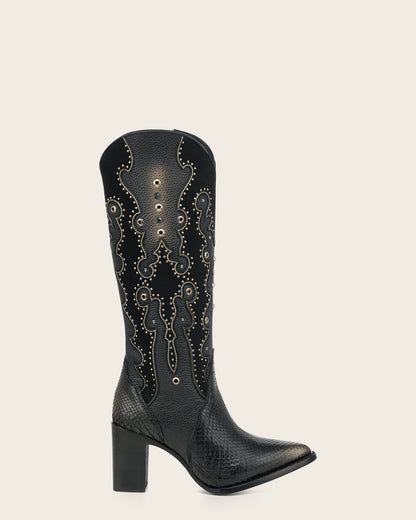 Cuadra Women's Tall Black Exotic Western Style Boot (CU869/4I14PH Black)