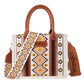Wrangler Southwestern Print Small Canvas Tote/Crossbody (WG2202-8120SCF / Coffee)