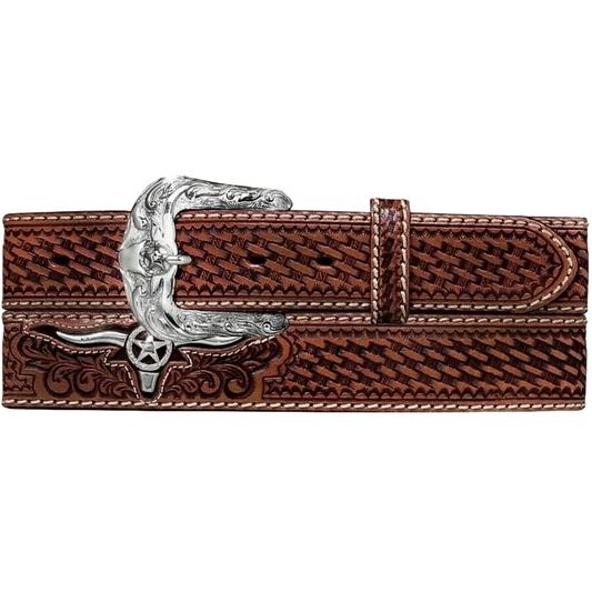 Justin Men's Brown Trophy Bull Western Belt (C11284)