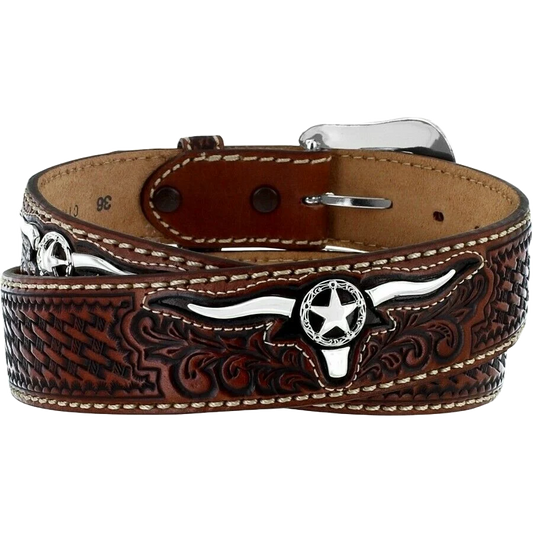 Justin Men's Brown Trophy Bull Western Belt (C11284)