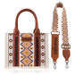 Wrangler Southwestern Print Small Canvas Tote/Crossbody (WG2202-8120SCF / Coffee)
