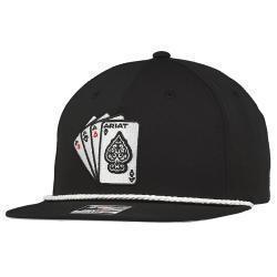 Ariat Men's R112 Aces 3D Embroidered Black Snapback (A300086901)