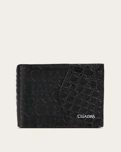 Cuadra Black Bifold Exotic Wallet (BC027AL/DU618 - Black Alligator Wallet)