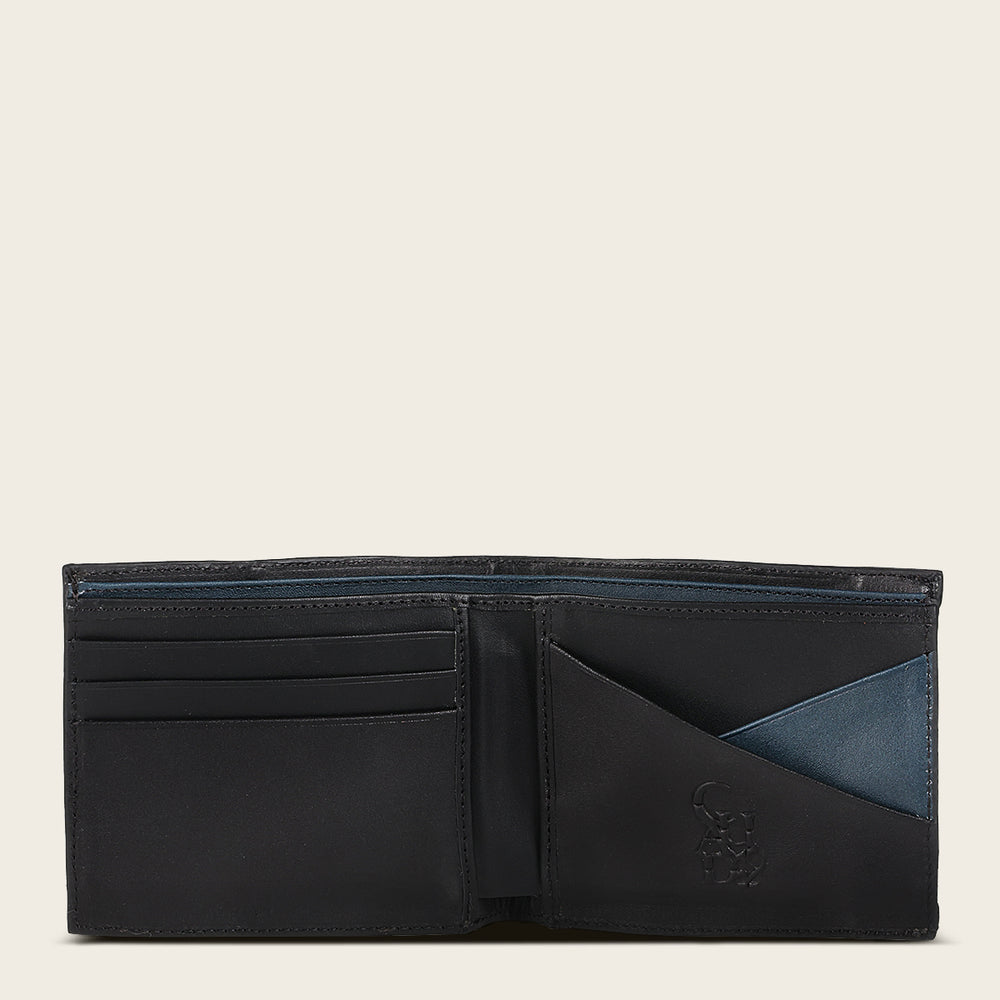 Cuadra Black Bifold Exotic Wallet (BC027AL/DU618 - Black Alligator Wallet)