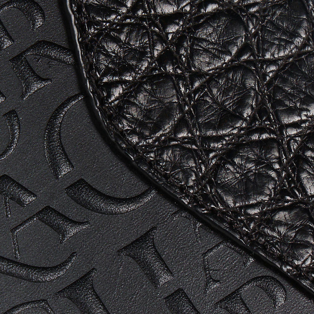 Cuadra Black Bifold Exotic Wallet (BC027AL/DU618 - Black Alligator Wallet)