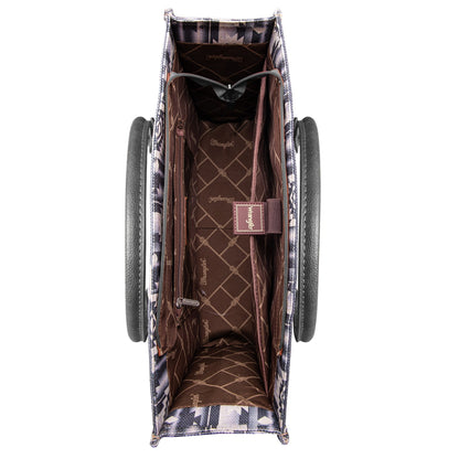 Wrangler Southwestern Print Canvas Wide Tote Bag (WG2203A-8119BK)