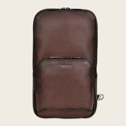 Cuadra Men's Luxury Brown Deer Leather Crossbody Messenger Bag (DU486/BO462VE Brown)