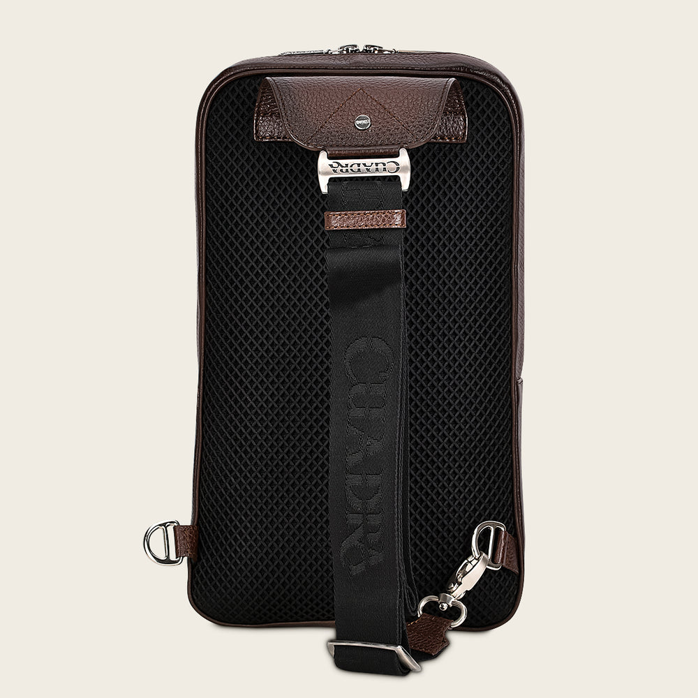 Cuadra Men's Luxury Brown Deer Leather Crossbody Messenger Bag (DU486/BO462VE Brown)