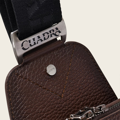 Cuadra Men's Luxury Brown Deer Leather Crossbody Messenger Bag (DU486/BO462VE Brown)