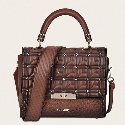 Bolso Cuadra para mujer en color marrón miel con asa superior (DU406/BOD07RS - Res Azteca Miel)