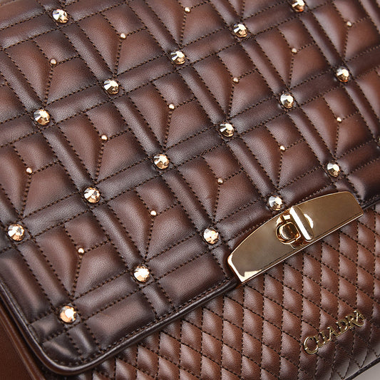 Bolso Cuadra para mujer en color marrón miel con asa superior (DU406/BOD07RS - Res Azteca Miel)