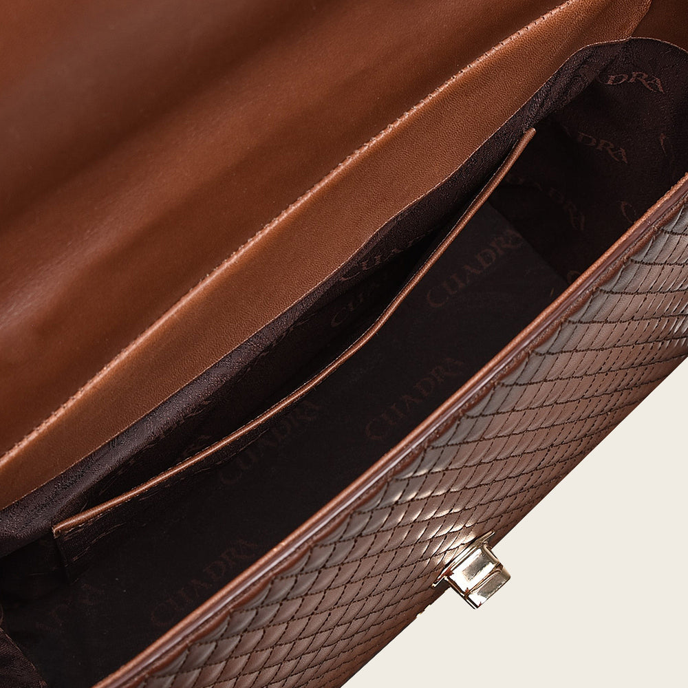 Bolso Cuadra para mujer en color marrón miel con asa superior (DU406/BOD07RS - Res Azteca Miel)