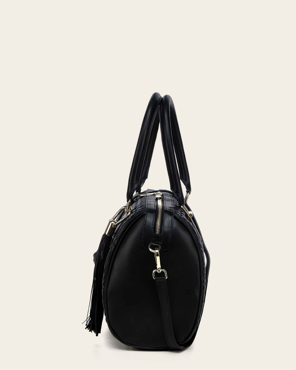Cuadra Women's Elegant Black Handbag in Genuine Lamb Leather with Crystal Accents (DU740/BOD3KBO Black)