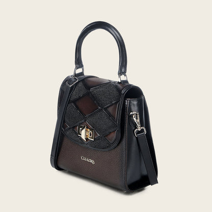 Bolso Cuadra Mujer (DU742/BOD3LMA - Mantarraya Negro/Chocolate)