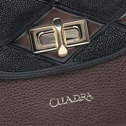 Bolso Cuadra Mujer (DU742/BOD3LMA - Mantarraya Negro/Chocolate)