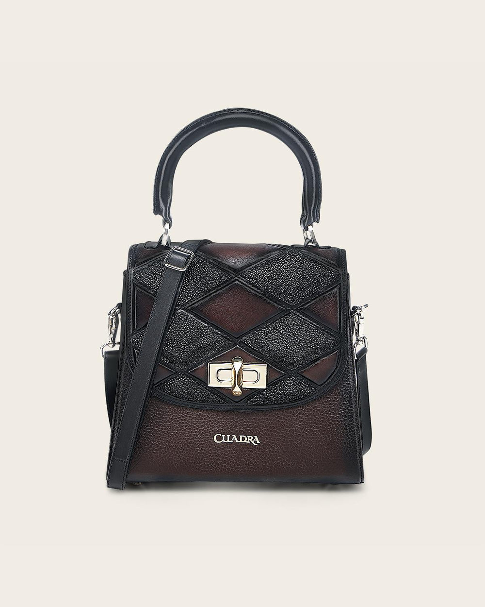 Bolso Cuadra Mujer (DU742/BOD3LMA - Mantarraya Negro/Chocolate)