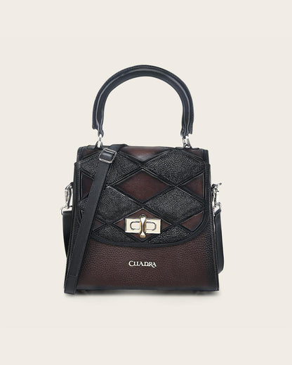 Bolso Cuadra Mujer (DU742/BOD3LMA - Mantarraya Negro/Chocolate)