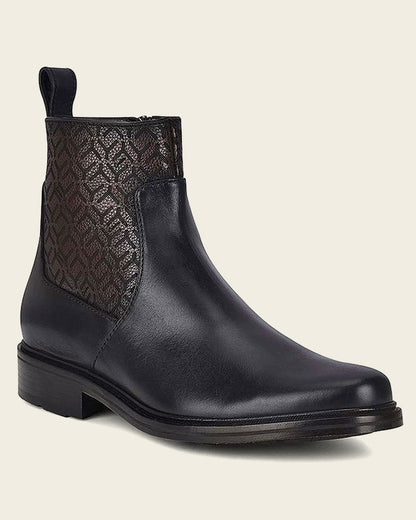 Franco Cuadra Men's Black Leather Chelsea Dress Boots (FC599/G89TSRS - Black)