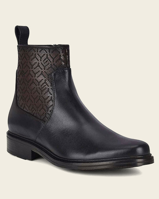 Franco Cuadra Men's Black Leather Chelsea Dress Boots (FC599/G89TSRS - Black)