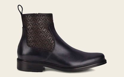 Franco Cuadra Men's Black Leather Chelsea Dress Boots (FC599/G89TSRS - Black)