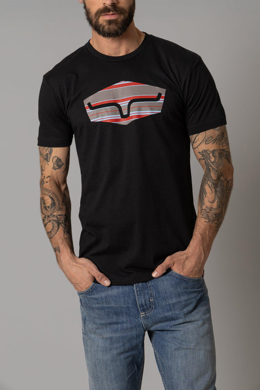 Kimes Ranch Men's Box Seats Striped T-Shirt (Black)