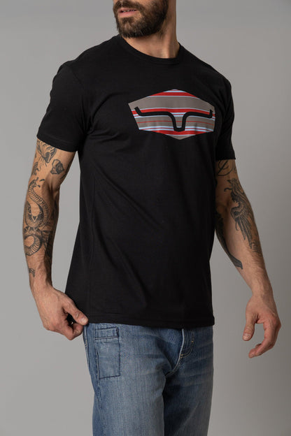 Camiseta a rayas Kimes Ranch para hombre (negra)