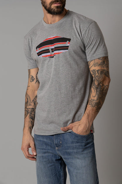 Camiseta a rayas Kimes Ranch para hombre (gris oscuro)