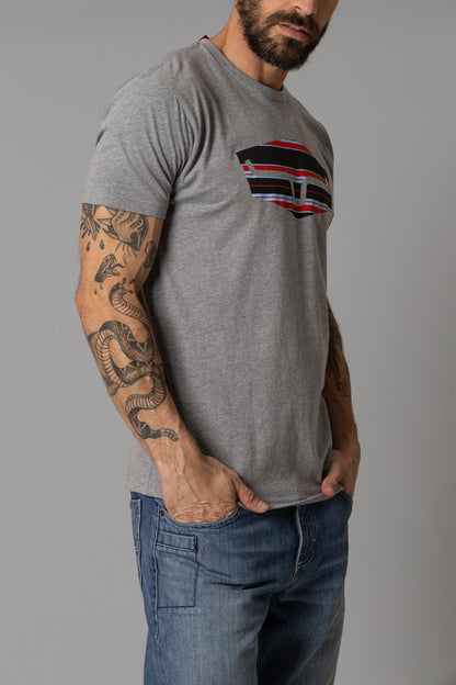 Camiseta a rayas Kimes Ranch para hombre (gris oscuro)