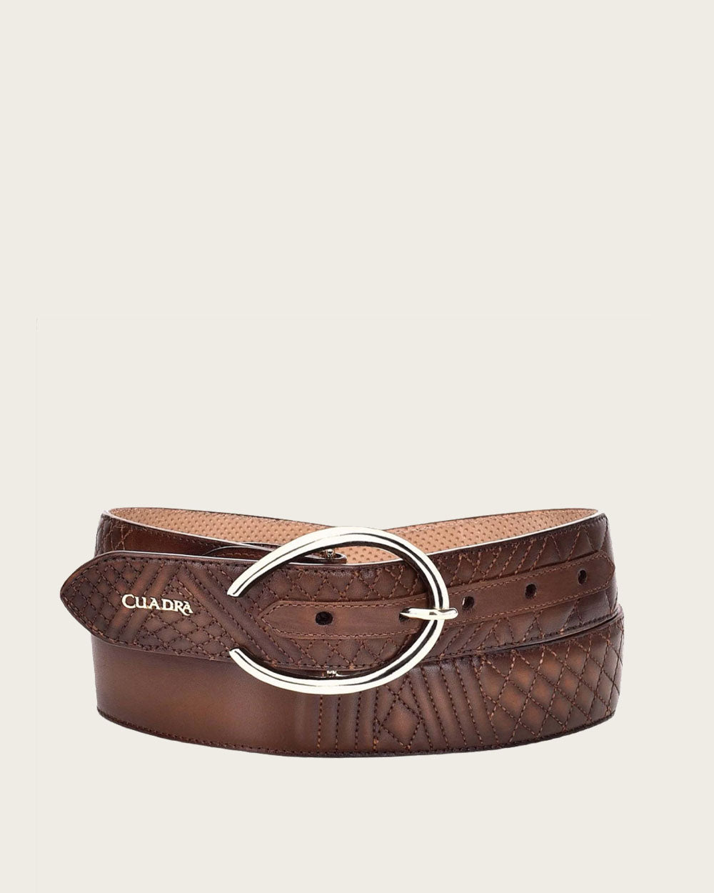 Cuadra Women's Brown Embroidered Belt (CD923RS - Honey Embroidery)