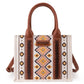 Wrangler Southwestern Print Small Canvas Tote/Crossbody (WG2202-8120SCF / Coffee)