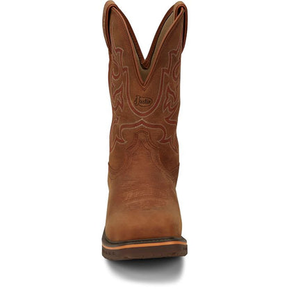 Botas impermeables Justin Resistor de 28 cm con punta Nano Comp (CR4016 / Marrón rojizo)