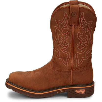 Botas impermeables Justin Resistor de 28 cm con punta Nano Comp (CR4016 / Marrón rojizo)