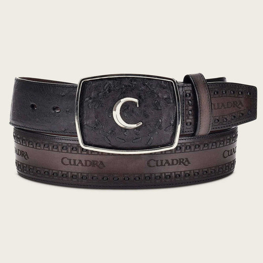 Cuadra Men's Belt CV397BA / BC205 (Ostrich Black)