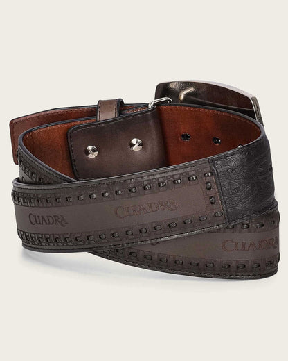 Cuadra Men's Black Western Ostrich Belt (BC205/CV397BA- Ostrich Black)