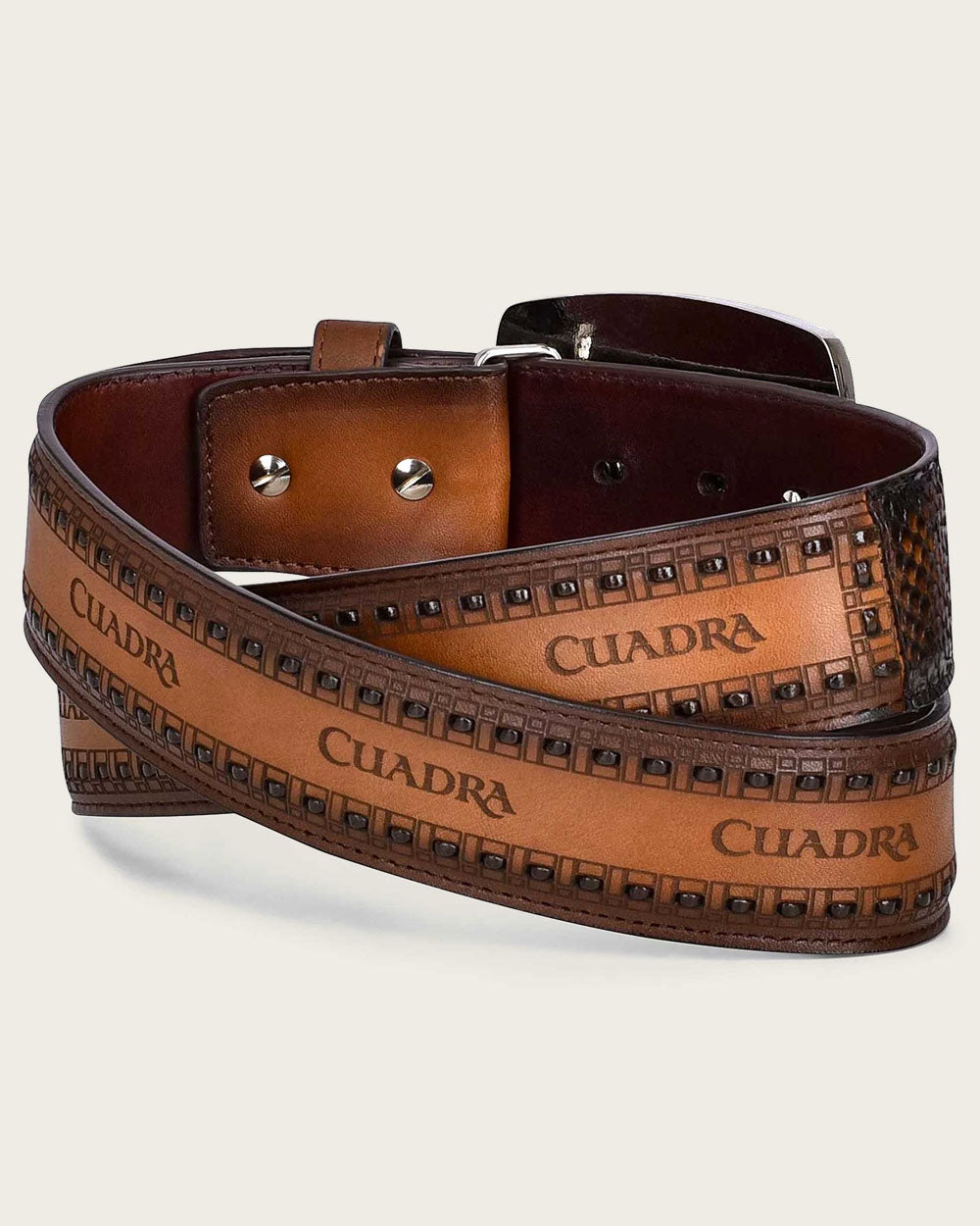 Cuadra Men's Honey Western Python Belt (BC424/CV397PI - Honey)