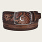 Cinturón Cuadra de piel de pitón estilo western color miel para hombre (BC235/CV397PI - Miel)