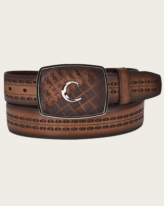 Cuadra Men's Honey Western Bovine Belt (BC243/CV488RS - Honey)