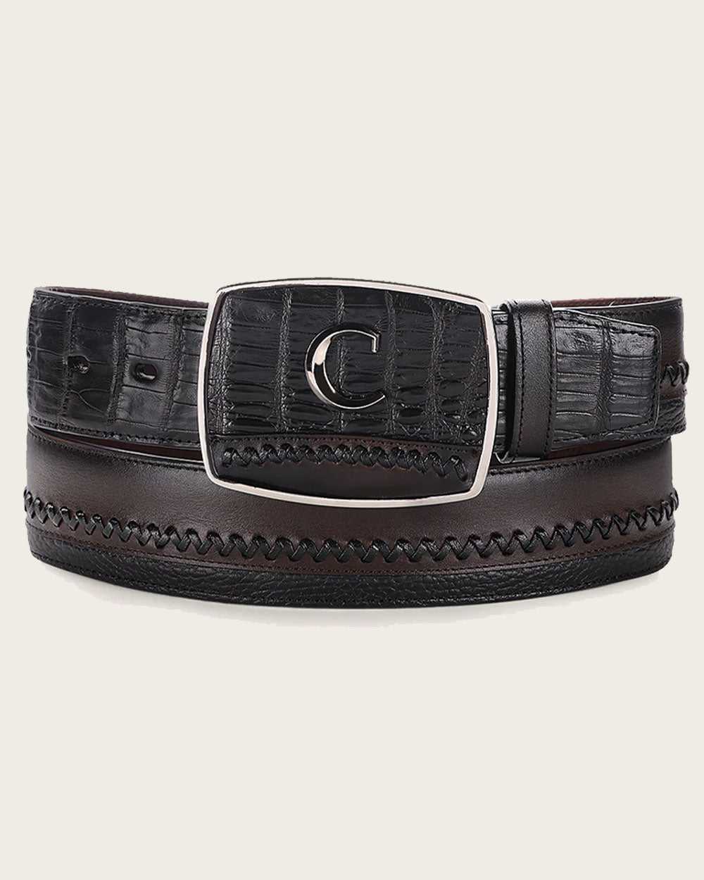 Cuadra Men's Black Ultra Exotic Cowboy Belt (BC368/CV502FC - Black)