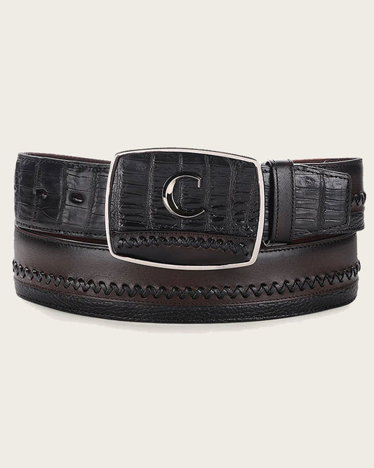 Cuadra Men's Black Ultra Exotic Cowboy Belt (BC368/CV502FC - Black)