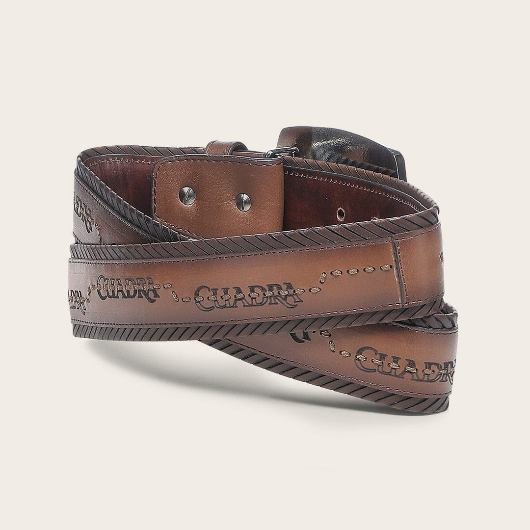 Cuadra Men's Honey Brown Bovine Western Belt (BC403/CV506RS - Honey)