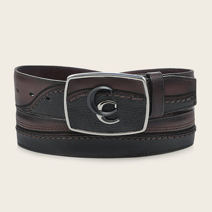 Cuadra Men's Deer Cowboy Belt (BC406/CV510VE - Black)