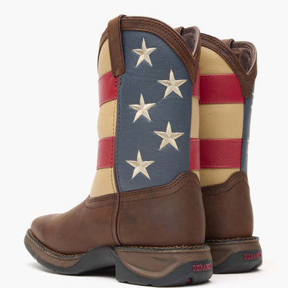 Botas vaqueras con bandera para niños grandes Lil' Rebel de Durango (DBT0160)